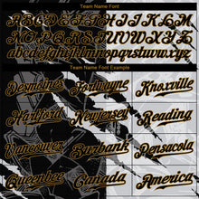 Load image into Gallery viewer, Custom Graffiti Pattern Black-Old Gold 3D Authentic Baseball Jersey