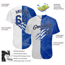Load image into Gallery viewer, Custom Graffiti Pattern Royal-Old Gold 3D Authentic Baseball Jersey