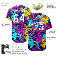 Load image into Gallery viewer, Custom Graffiti Pattern White-Purple 3D Authentic Baseball Jersey
