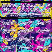 Load image into Gallery viewer, Custom Graffiti Pattern White-Purple 3D Authentic Baseball Jersey