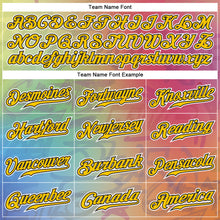 Load image into Gallery viewer, Custom Graffiti Pattern Gold-Black 3D Authentic Baseball Jersey