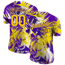 Load image into Gallery viewer, Custom Graffiti Pattern Gold-Purple 3D Performance T-Shirt