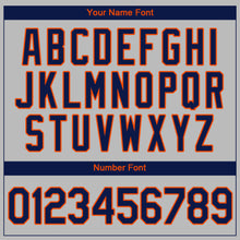 Load image into Gallery viewer, Custom Gray Navy-Orange Authentic Baseball Jersey