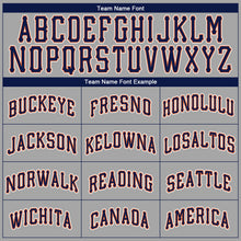 Load image into Gallery viewer, Custom Gray Navy-Orange Authentic Baseball Jersey