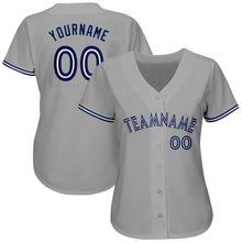 Load image into Gallery viewer, Custom Gray Royal-White Authentic Baseball Jersey