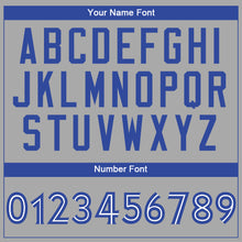 Load image into Gallery viewer, Custom Gray Royal-White Authentic Baseball Jersey