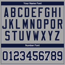 Load image into Gallery viewer, Custom Gray Navy-White Authentic Baseball Jersey