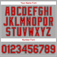 Load image into Gallery viewer, Custom Gray Red-Black Authentic Baseball Jersey