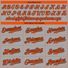Load image into Gallery viewer, Custom Gray Orange-Black Authentic Baseball Jersey