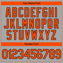 Load image into Gallery viewer, Custom Gray Orange-Black Authentic Baseball Jersey