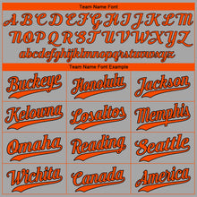 Load image into Gallery viewer, Custom Gray Orange-Black Authentic Baseball Jersey
