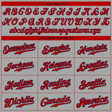 Load image into Gallery viewer, Custom Gray Red-Navy Authentic Baseball Jersey
