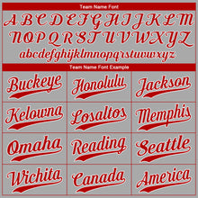 Load image into Gallery viewer, Custom Gray Red-White Authentic Baseball Jersey