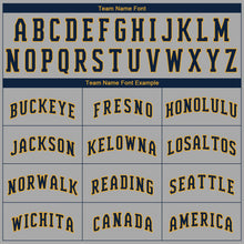 Load image into Gallery viewer, Custom Gray Navy-Old Gold Authentic Baseball Jersey