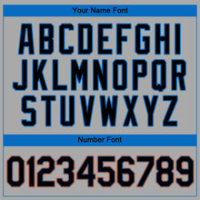 Load image into Gallery viewer, Custom Gray Black-Light Blue Authentic Baseball Jersey