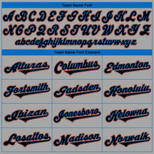 Load image into Gallery viewer, Custom Gray Black-Light Blue Authentic Baseball Jersey