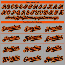 Load image into Gallery viewer, Custom Gray Black-Orange Authentic Baseball Jersey