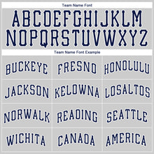 Load image into Gallery viewer, Custom Gray Navy-White Authentic Baseball Jersey