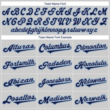 Load image into Gallery viewer, Custom Gray Navy-Powder Blue Authentic Baseball Jersey