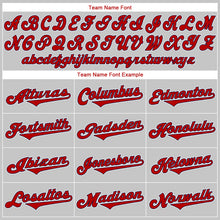 Load image into Gallery viewer, Custom Gray Red-Navy Authentic Baseball Jersey