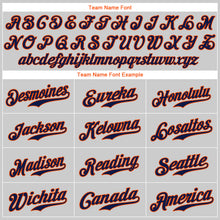 Load image into Gallery viewer, Custom Gray Navy-Orange Authentic Baseball Jersey