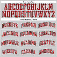 Load image into Gallery viewer, Custom Gray Red-Black Authentic Baseball Jersey
