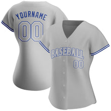 Load image into Gallery viewer, Custom Gray Gray Royal Authentic Baseball Jersey