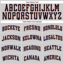Load image into Gallery viewer, Custom Gray Black-Powder Blue Authentic Baseball Jersey