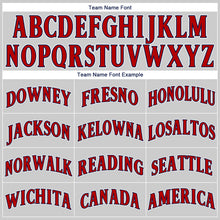 Load image into Gallery viewer, Custom Gray Red-Navy Authentic Baseball Jersey