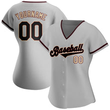 Load image into Gallery viewer, Custom Gray Black-City Cream Authentic Baseball Jersey