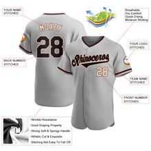 Load image into Gallery viewer, Custom Gray Black-City Cream Authentic Baseball Jersey