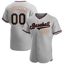 Load image into Gallery viewer, Custom Gray Black-City Cream Authentic Baseball Jersey