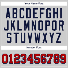 Load image into Gallery viewer, Custom Gray Red-Navy Authentic Baseball Jersey