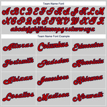 Load image into Gallery viewer, Custom Gray Red-Navy Authentic Baseball Jersey