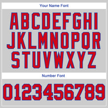 Load image into Gallery viewer, Custom Gray Red-Royal Authentic Throwback Rib-Knit Baseball Jersey Shirt