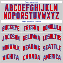 Load image into Gallery viewer, Custom Gray Red-Royal Authentic Throwback Rib-Knit Baseball Jersey Shirt