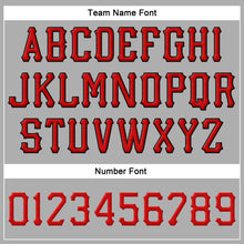 Load image into Gallery viewer, Custom Gray Red-Black Stitched Adjustable Snapback Hat