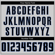 Load image into Gallery viewer, Custom Gray Black-Blue Authentic Baseball Jersey