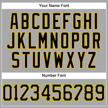 Load image into Gallery viewer, Custom Gray Black Pinstripe Black-Gold Authentic Baseball Jersey