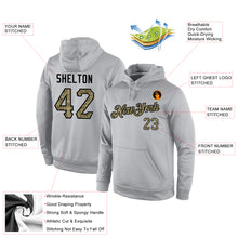 Load image into Gallery viewer, Custom Stitched Gray Camo-Black Sports Pullover Sweatshirt Hoodie