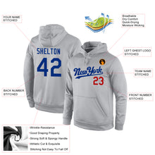 Load image into Gallery viewer, Custom Stitched Gray Royal-Red Sports Pullover Sweatshirt Hoodie