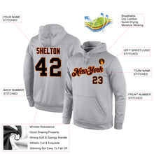 Load image into Gallery viewer, Custom Stitched Gray Black-Orange Sports Pullover Sweatshirt Hoodie