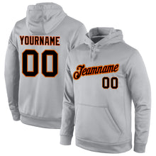 Load image into Gallery viewer, Custom Stitched Gray Black-Orange Sports Pullover Sweatshirt Hoodie