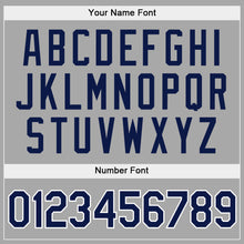 Load image into Gallery viewer, Custom Stitched Gray Navy-White Sports Pullover Sweatshirt Hoodie