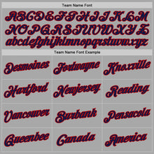 Load image into Gallery viewer, Custom Stitched Gray Navy-Red Sports Pullover Sweatshirt Hoodie