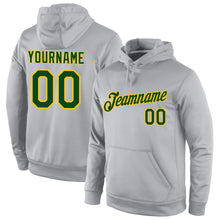 Load image into Gallery viewer, Custom Stitched Gray Green-Gold Sports Pullover Sweatshirt Hoodie