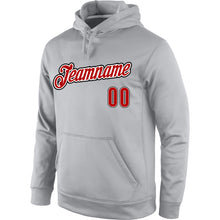 Load image into Gallery viewer, Custom Stitched Gray Orange-Black Sports Pullover Sweatshirt Hoodie