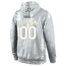 Load image into Gallery viewer, Custom Stitched Gray White-Old Gold Christmas 3D Sports Pullover Sweatshirt Hoodie