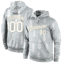 Load image into Gallery viewer, Custom Stitched Gray White-Old Gold Christmas 3D Sports Pullover Sweatshirt Hoodie