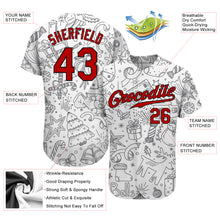 Load image into Gallery viewer, Custom Gray Red-Black Christmas 3D Authentic Baseball Jersey
